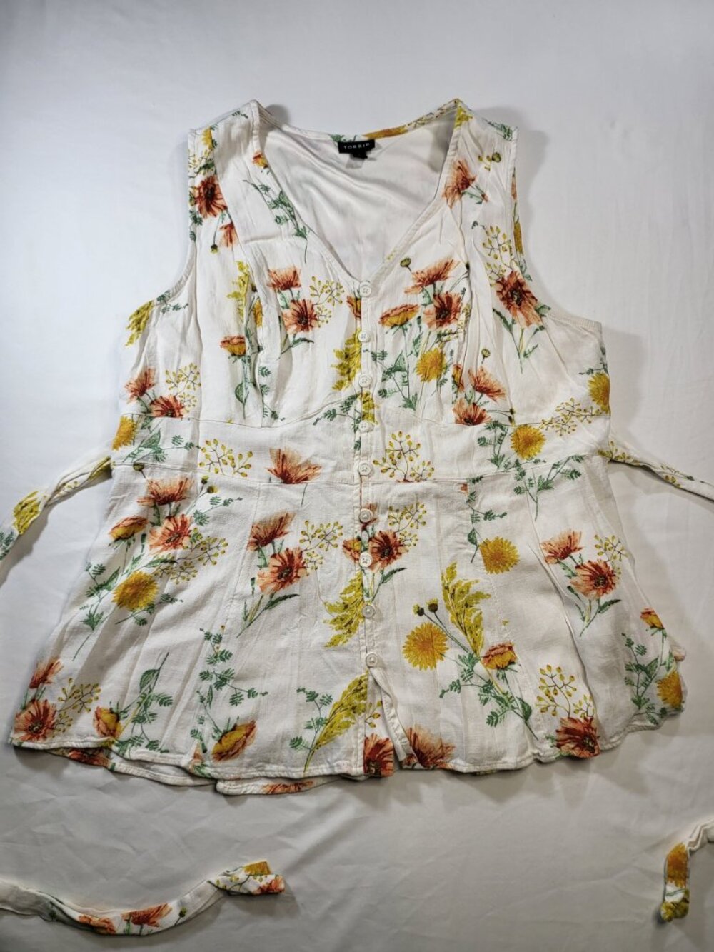 Torrid Floral Peplum Sleeveless Top Size 1‎ (fits like XL/1X)